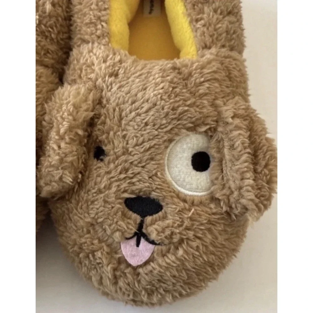 Dearfoams Kid's Emery Critter Closed Back Animal Slipper Size 4 5 Puppy Dog